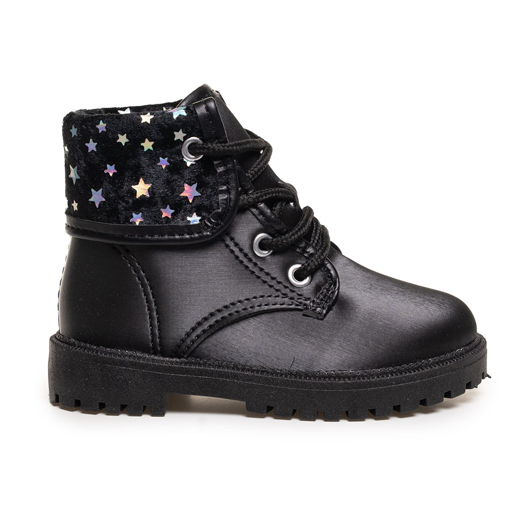 Bota Coturno Molekinha Preta Star Infantil Oscar