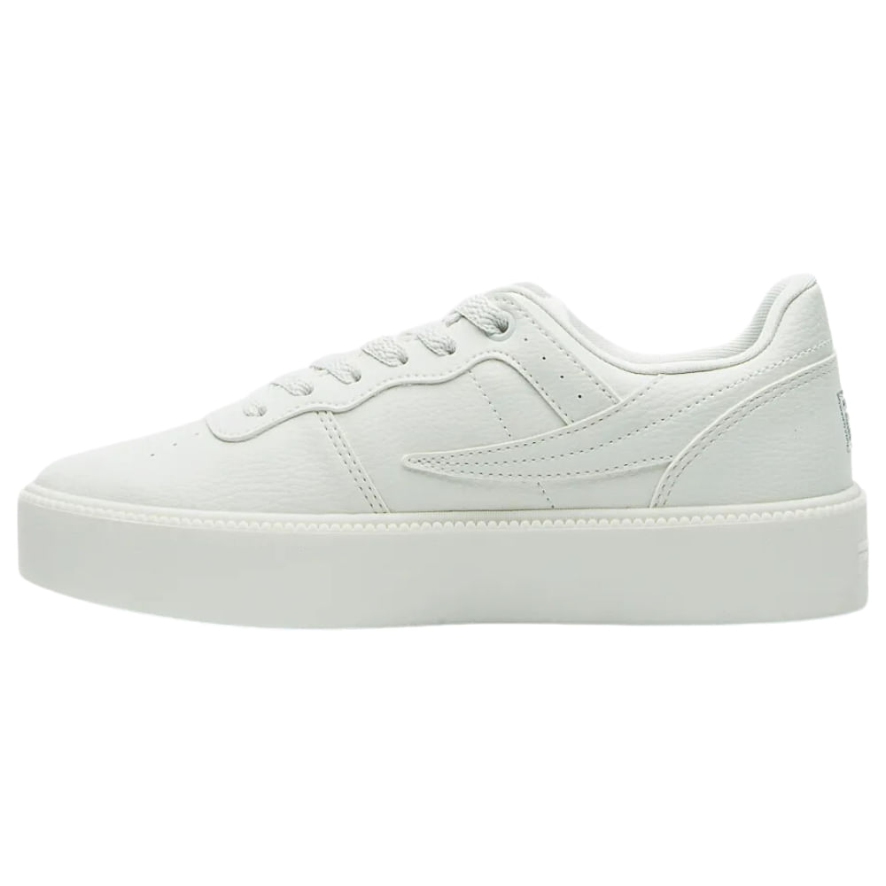 Tênis feminino branco Fila Original Fitness Bold vista lateral esquerda para ajuste e conforto.