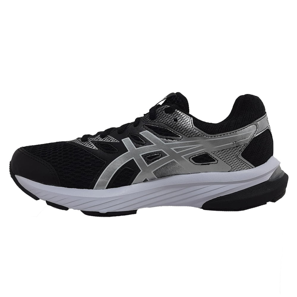 Tênis ASICS Gel-Shogun ST preto em vista lateral esquerda mostrando design e amortecimento