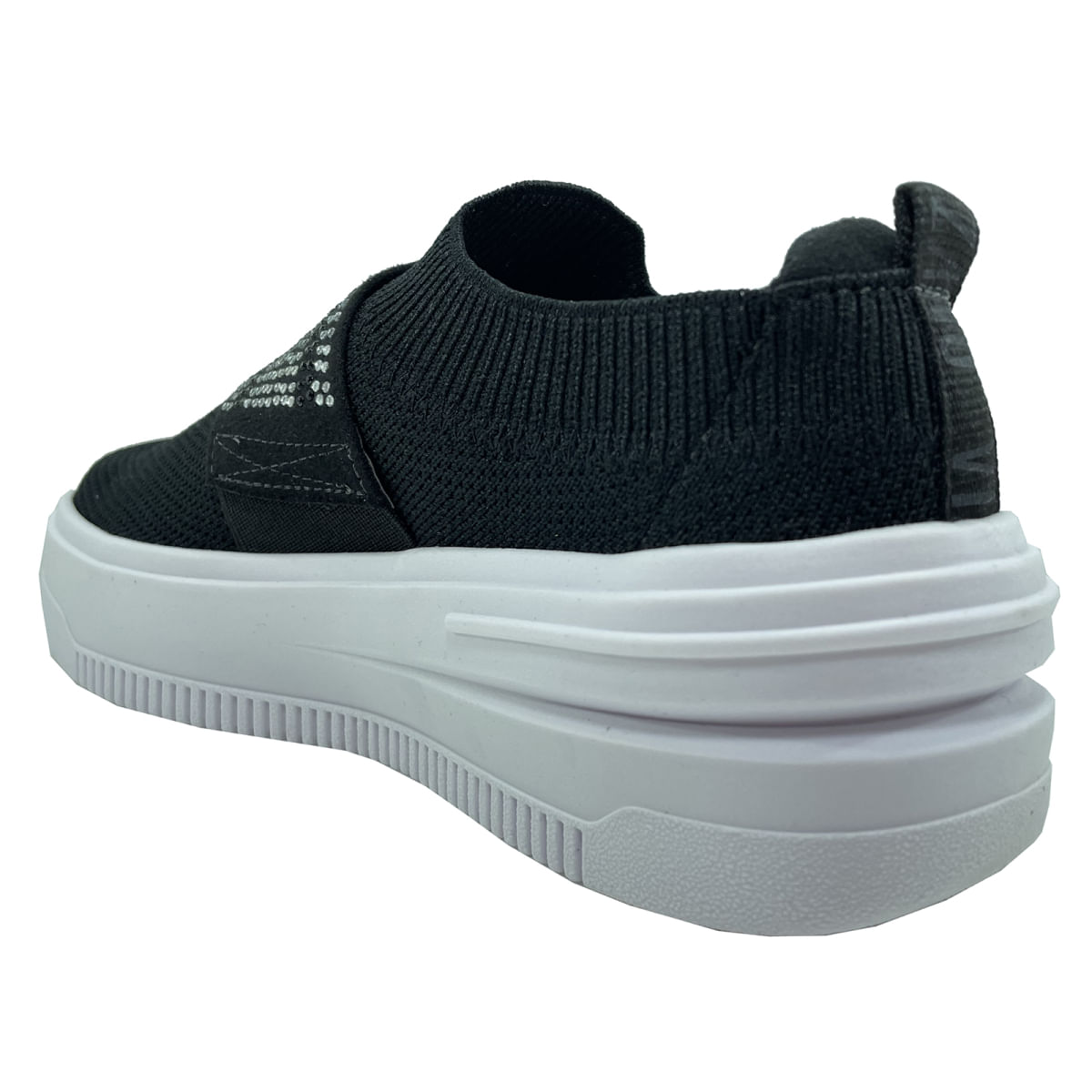Tênis Slip On Vizzano Tecido Feminino Preto Confortável Paquetá