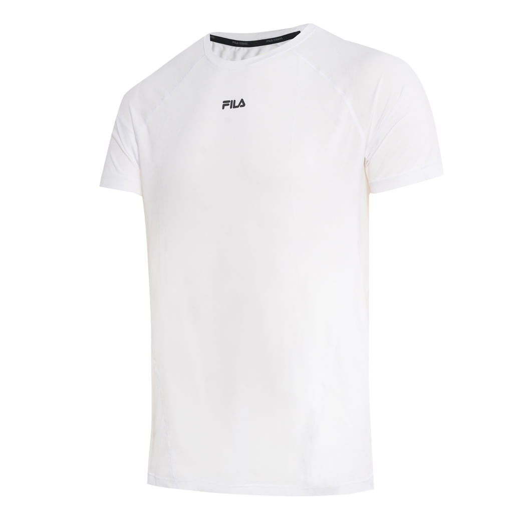 Camiseta Fila Bio III Fitness Masculina Branca Paquetá
