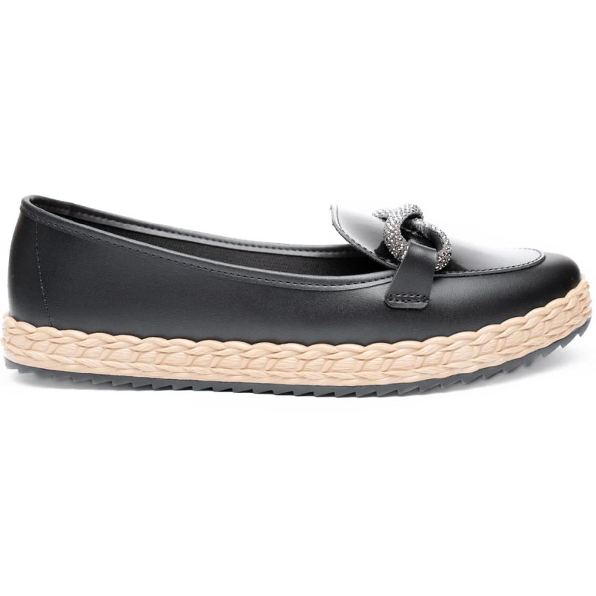 Tênis Slip On Moleca Strass Feminino Preto Confortável Paquetá