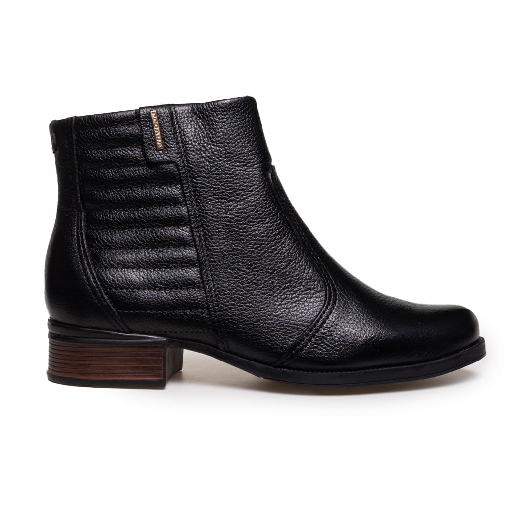Bota Feminina Cano Curto Costura Pegada Preto Oscar