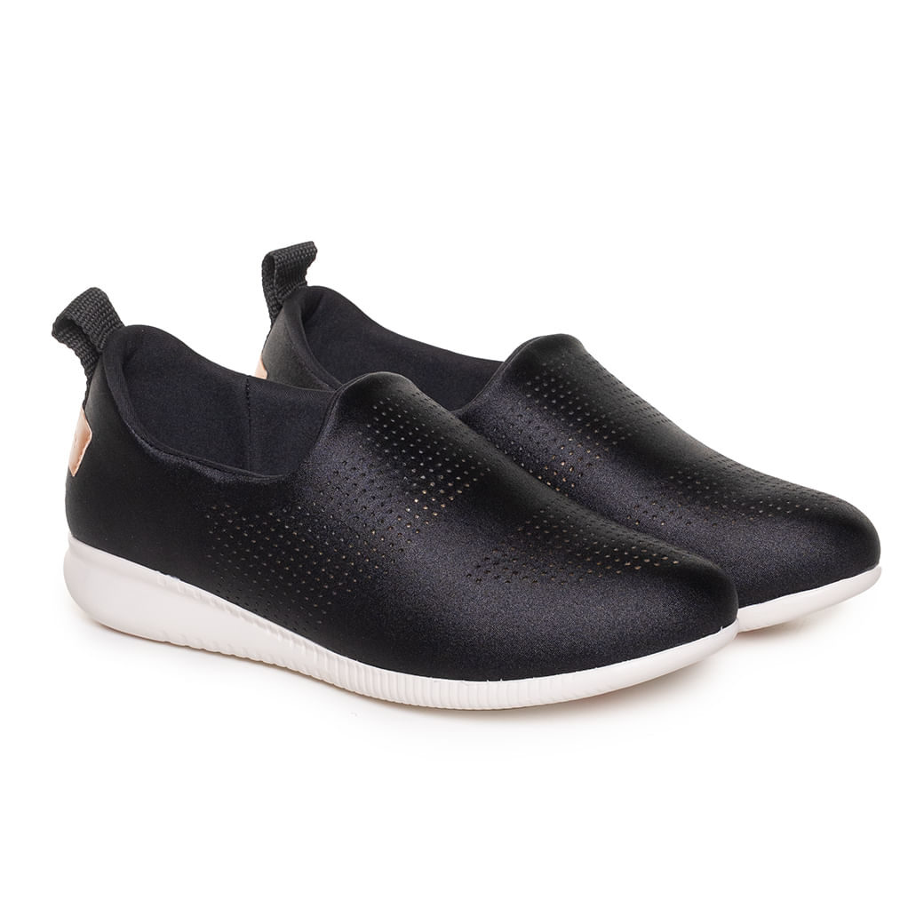 Tênis Usaflex Slip On Ultra Light Feminino Preto Oscar