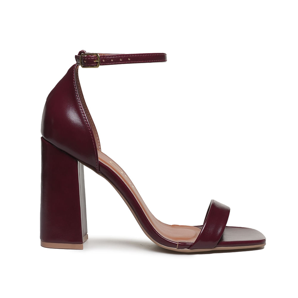 Sandália Salto Alto Sapato De Salto Vinho Scarpin Slingback