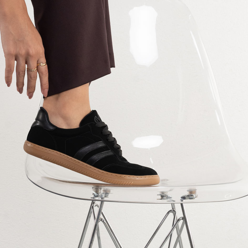 Tênis Via Marte Casual Feminino Preto Confortável e Estiloso Paquetá