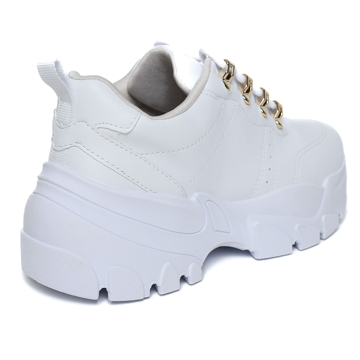 Tênis Casual Ramarim Chunky Costuras Feminino Branco Paquetá
