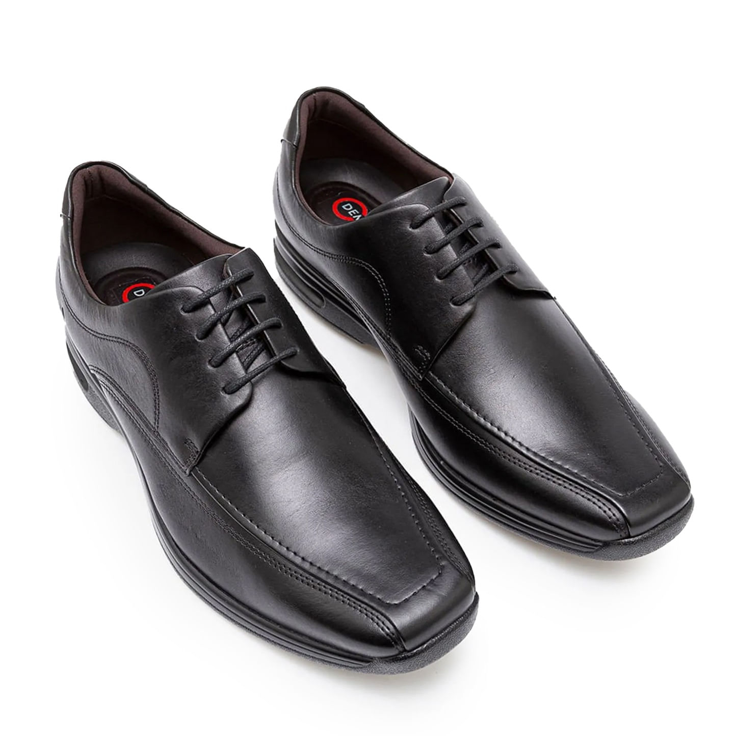 Sapato Democrata Smart Comfort Air Preto masculino, destaque na sola e amortecimento Air Spot