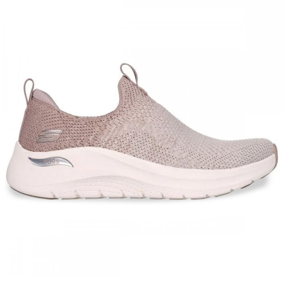 Tênis Skechers Arch Fit Feminino Bege Confortável Oscar