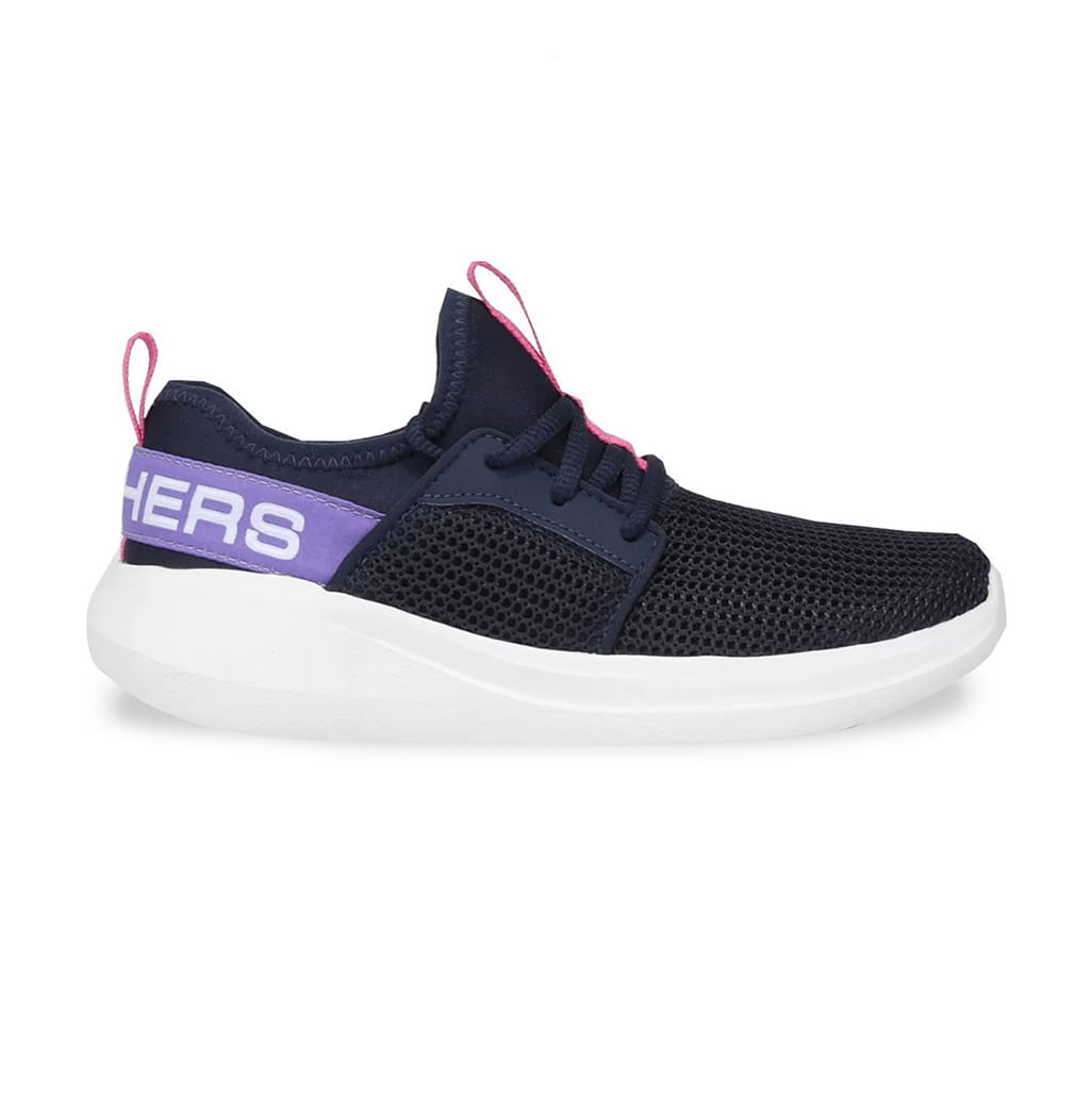 Tênis Skechers Go Run Fast Azul e Pink Infantil Paquetá