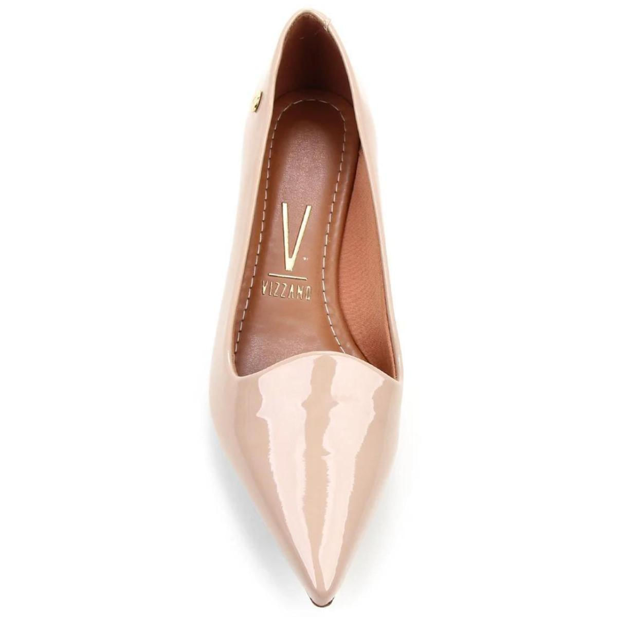 Sapatilha Vizzano Bico Fino Verniz Feminina Bege Paquetá