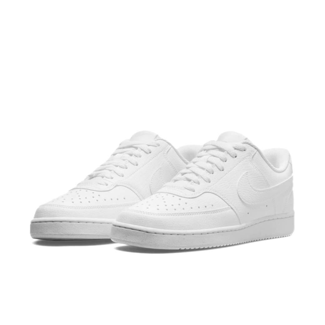 Tênis Nike Court Vision Low Next Nature Feminino Branco, detalhe do cabedal e sola