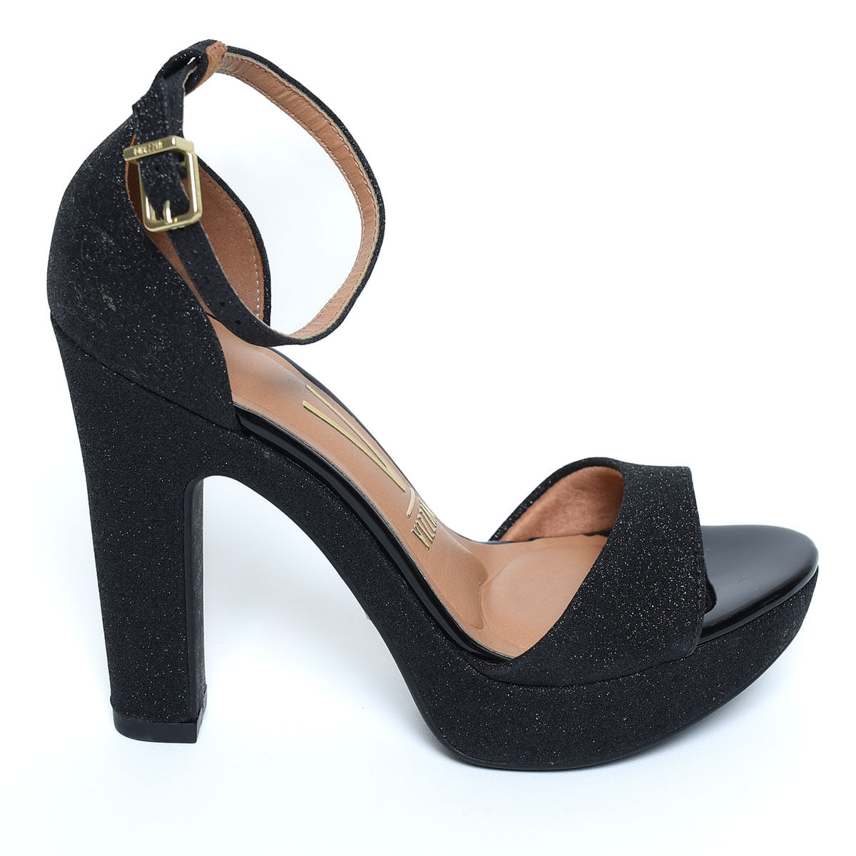 Sandália Meia Pata Vizzano Feminina Preta Salto Alto Paquetá