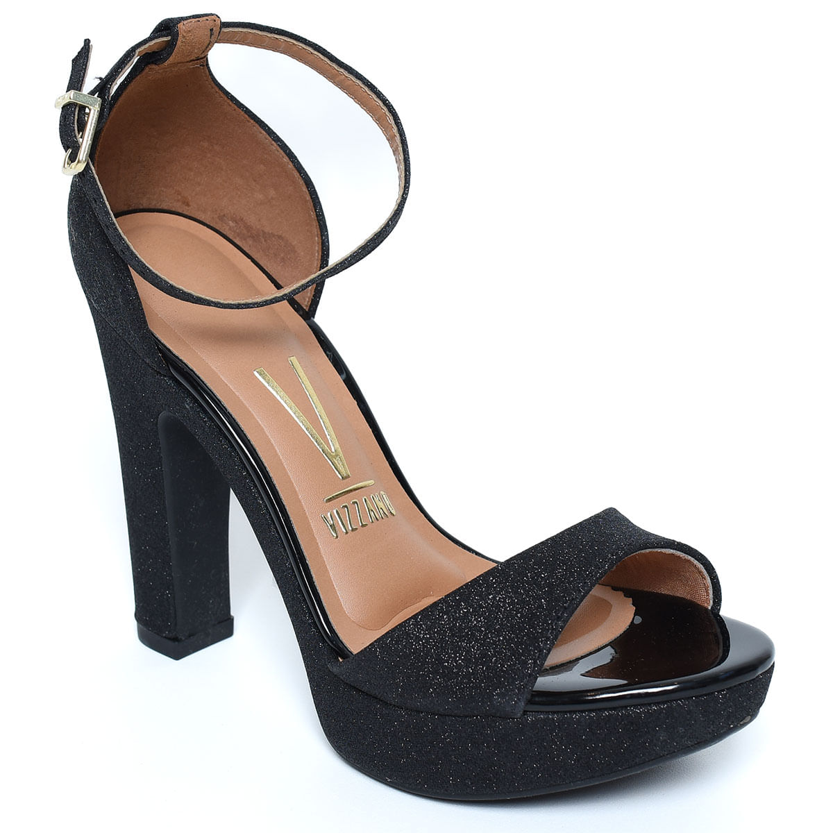 Sandália Meia Pata Vizzano Feminina Preta Salto Alto Paquetá