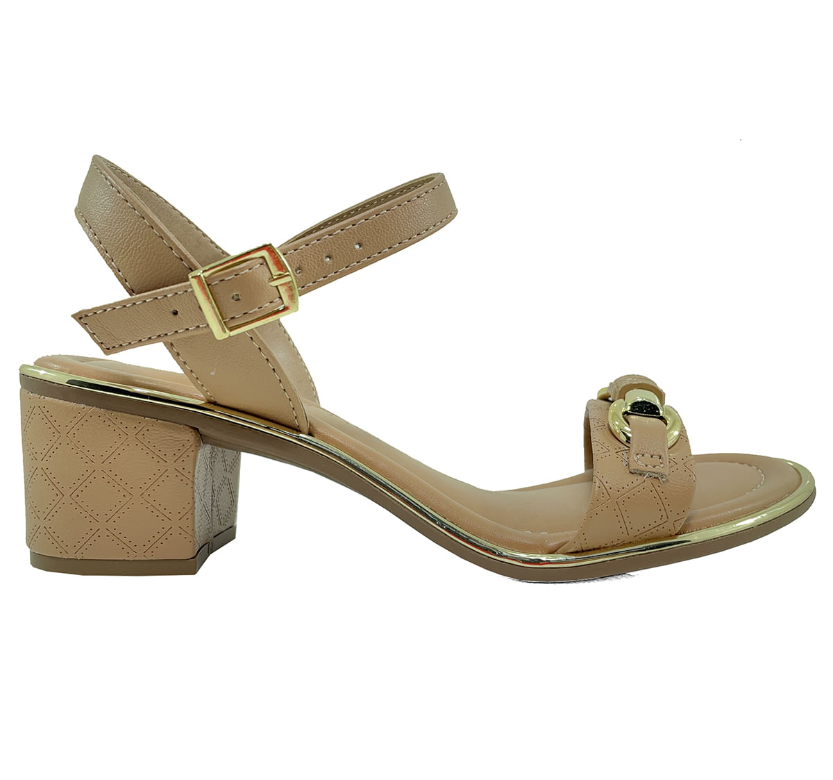 Sandália Salto Bloco Beira Rio Feminina Bege Oscar