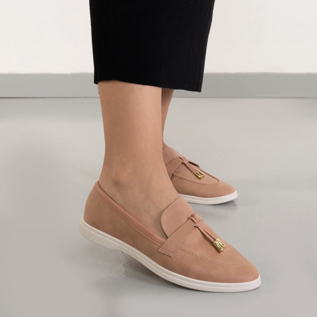 Sapato Moleca Feminino Nude Sintético Confortável Oscar