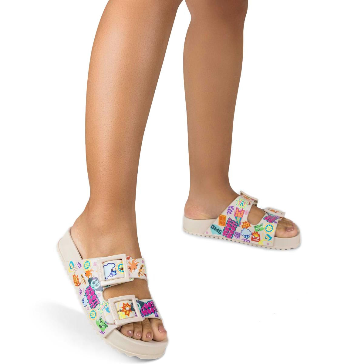 Chinelo Zaxy Slide Divertidamente Feminino Off White | Oscar
