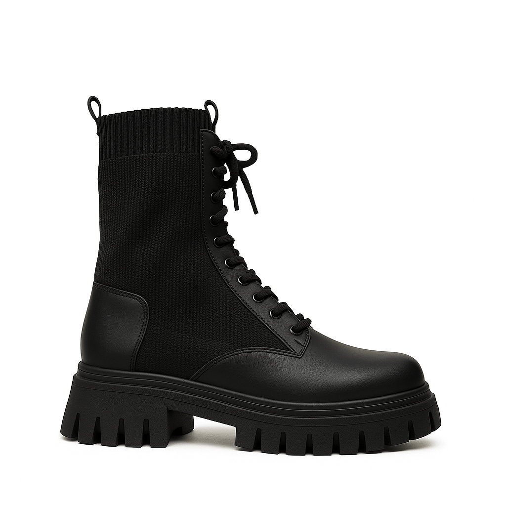 Bota Coturno Tratorada Usevertice Feminina Preta-1749216275540