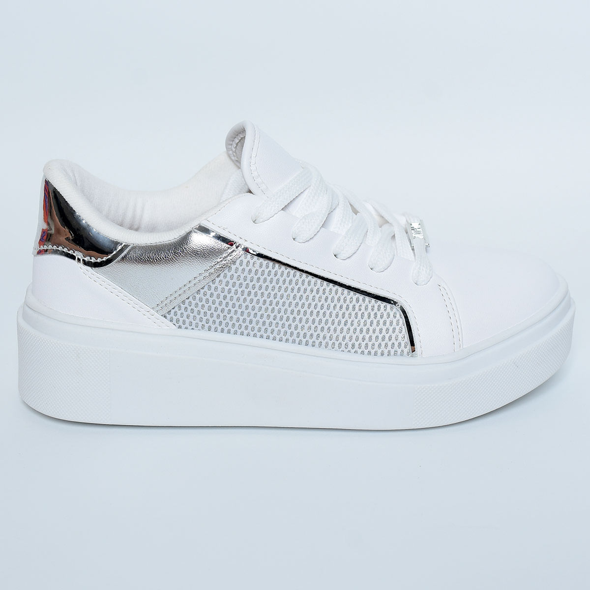 Tênis Casual Vizzano Flatform Gliter Feminino Branco Paquetá