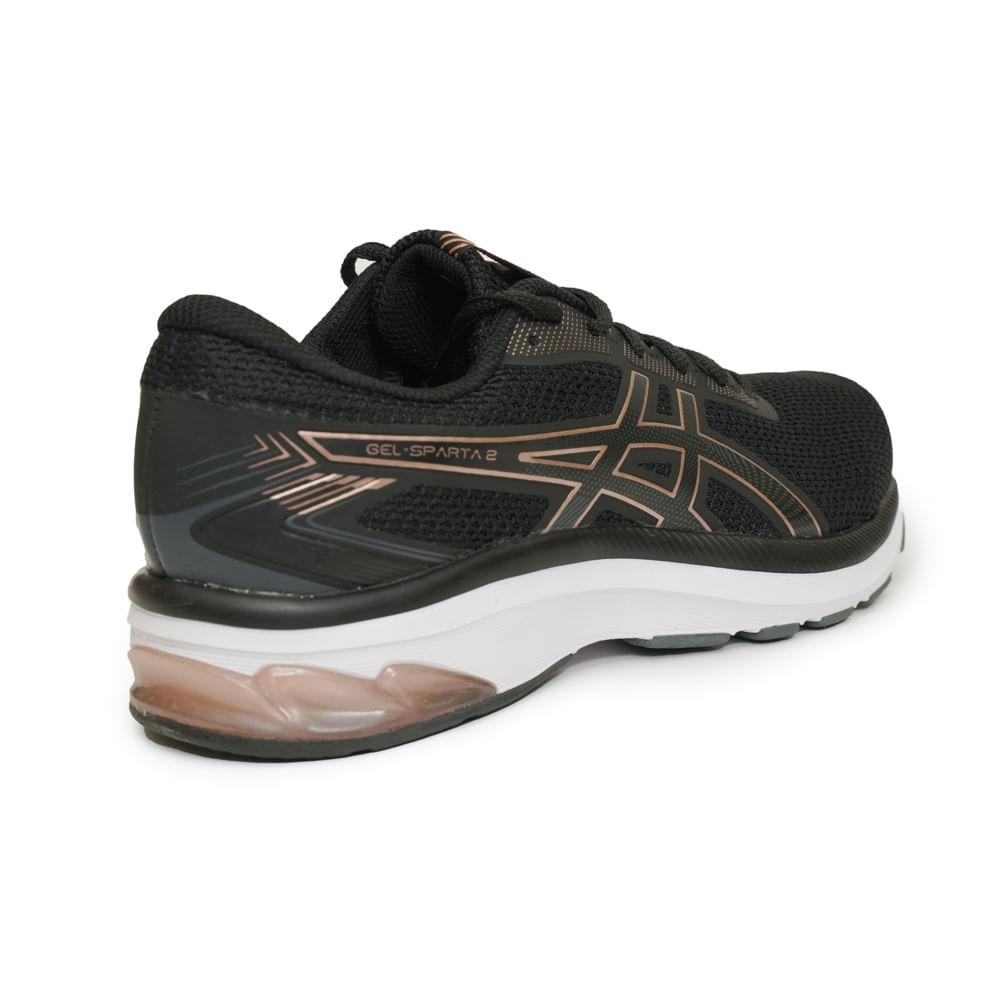Tênis Asics Gel-Sparta 2 feminino preto vista traseira lateral direita