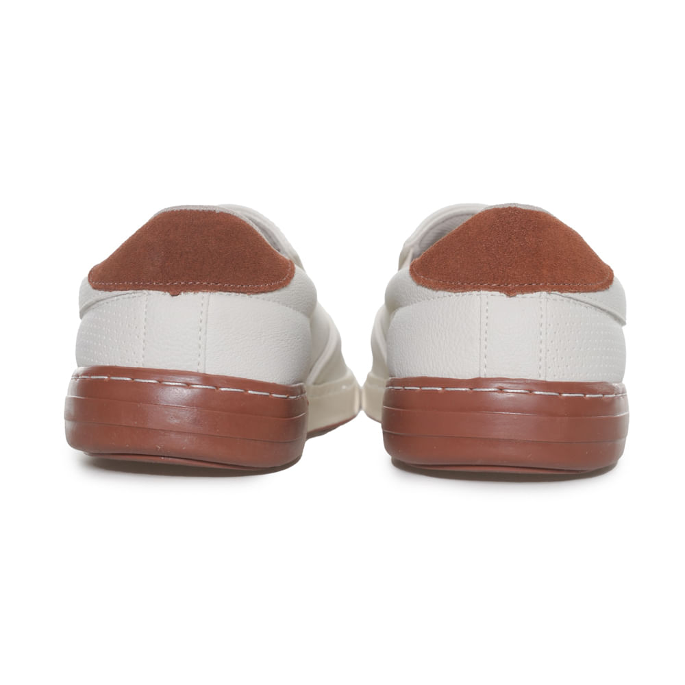 Tênis Cazzac Casual Couro Masculino Branco Off | Oscar