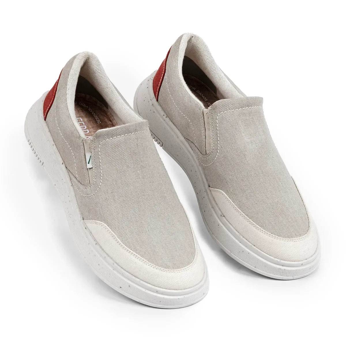 Vista superior do sapato Ferracini Kingston masculino cinza destacando o acabamento e palmilha acolchoada