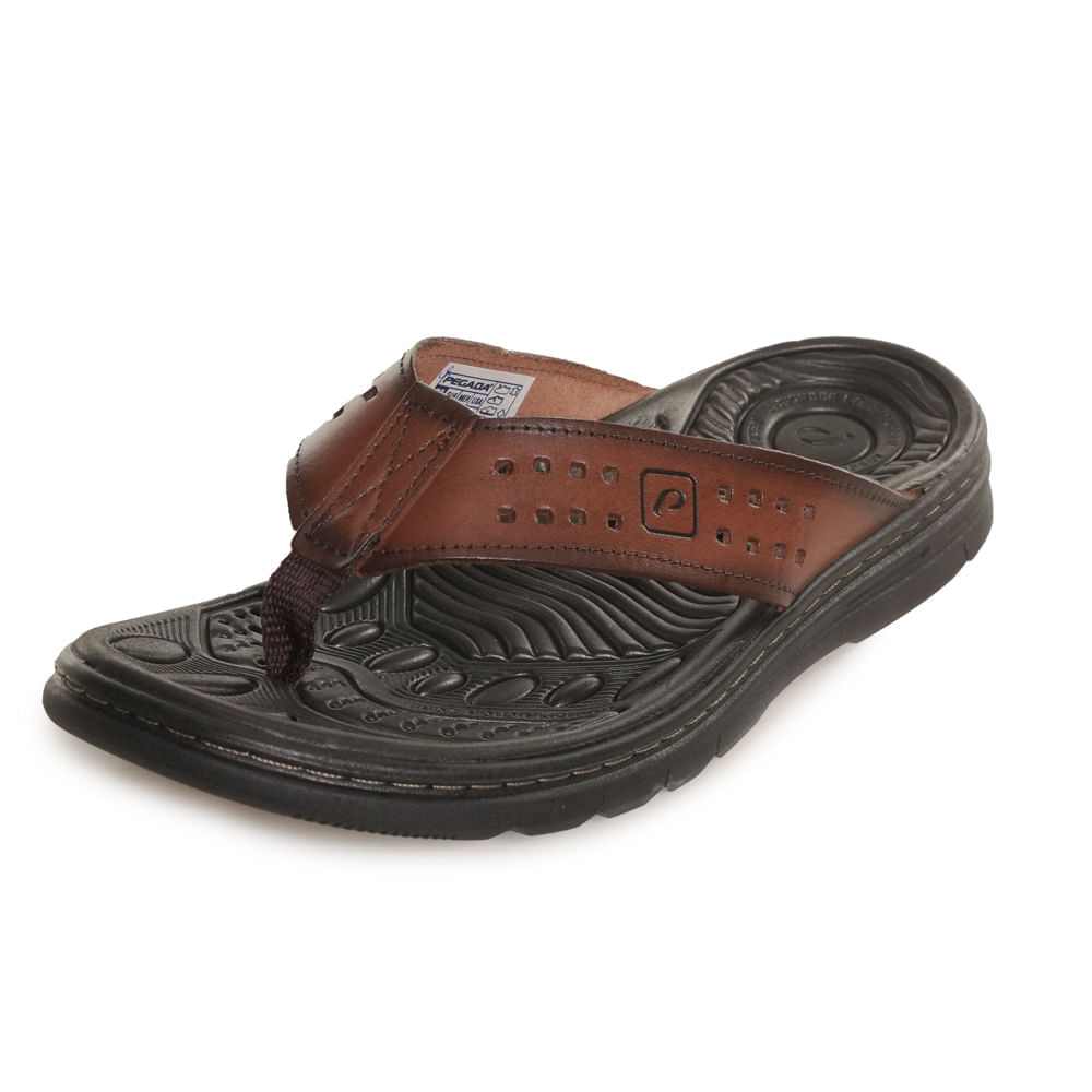 Chinelo-Pegada-Comfort-Couro-Marrom-Masculino