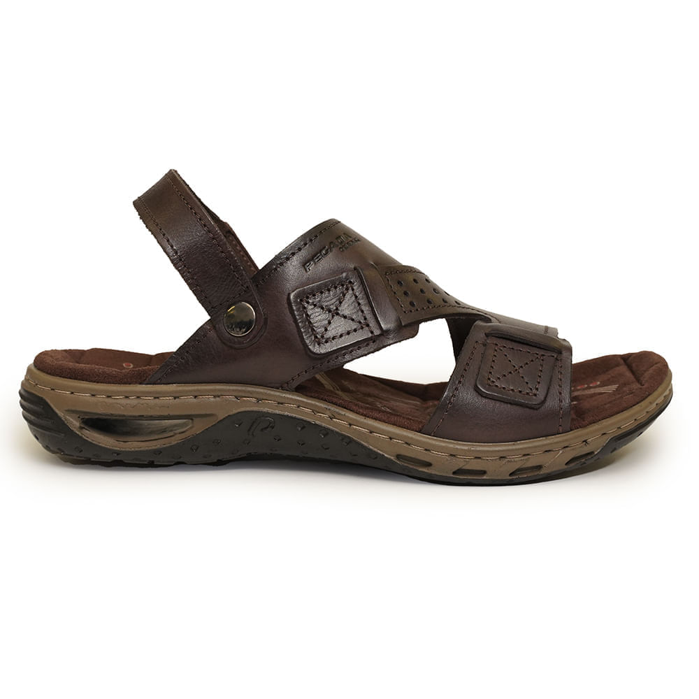 Sandalia-Masculina-Fechada-Couro-Tiras-Pegada-Marrom