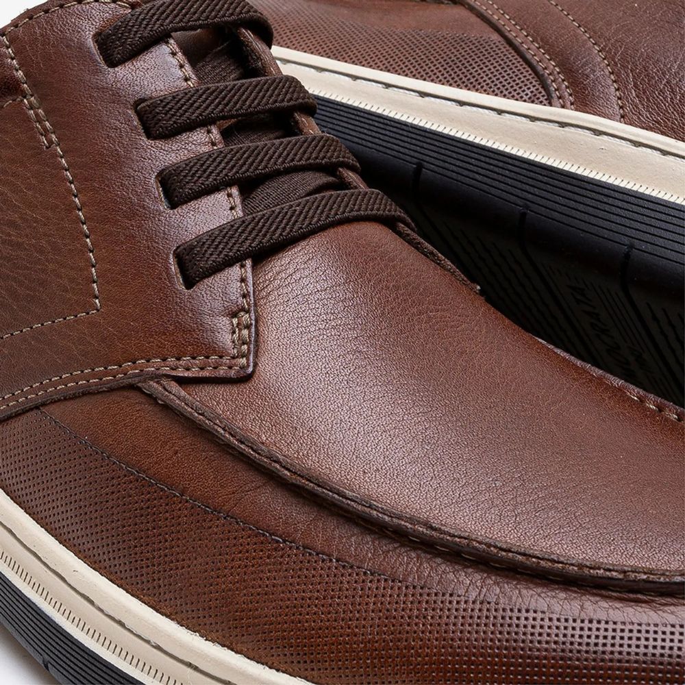 Sapatênis Couro Marrom Masculino Democrata Conforto e Estilo