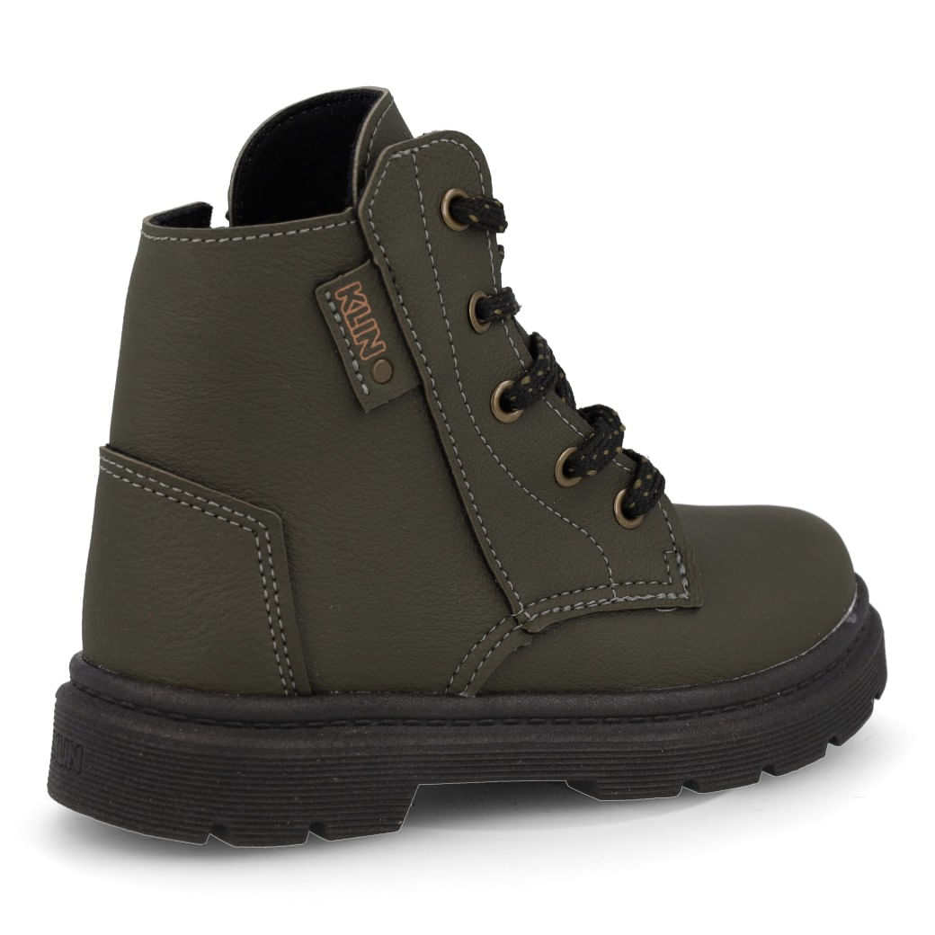 Bota Coturno Klin Menino Verde Militar Cano Médio Paquetá
