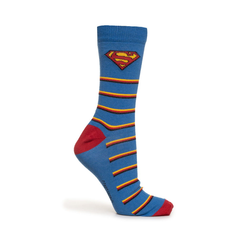 Meia Masculina Warner Superman Constantino Azul