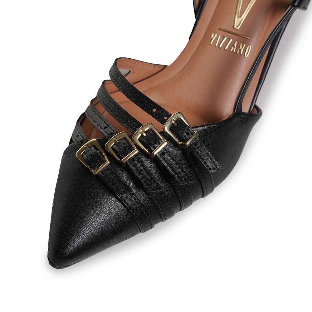 Scarpin Vizzano Salto Baixo Feminino Preto Paquetá