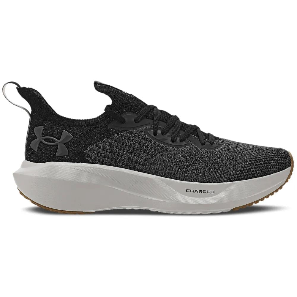 Tênis esportivo unissex Under Armour cinza com design de malha respirável e solado branco