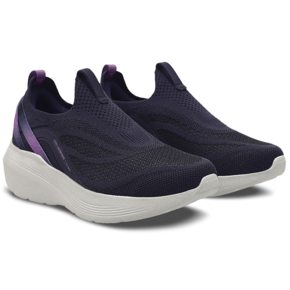 Par de tênis Olympikus Clima feminino marinho com detalhes em roxo e solado branco