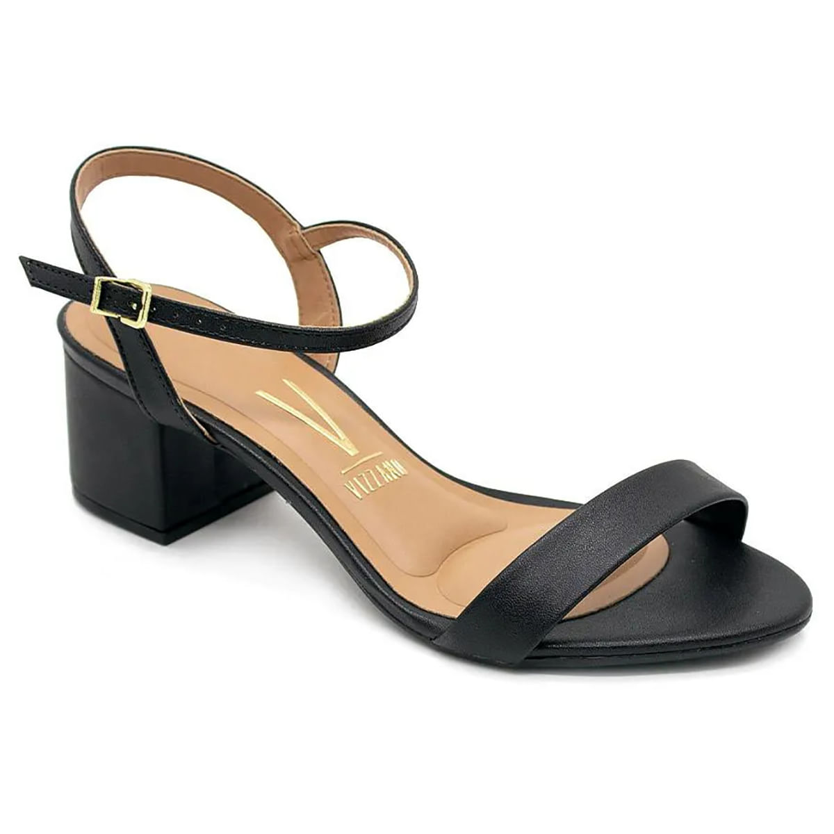 Sandália Vizzano Salto Médio Feminina Preto Oscar