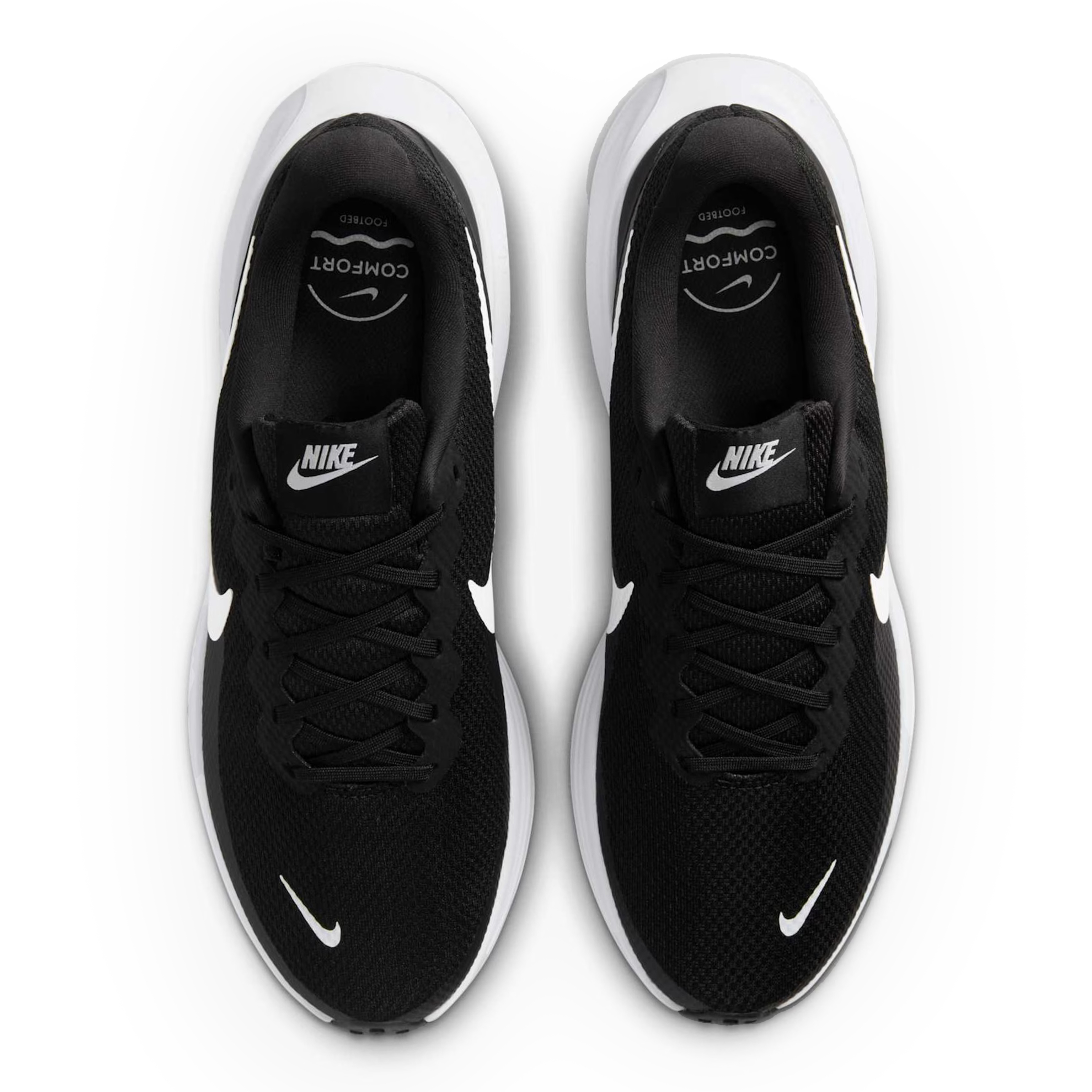 Tênis Nike Revolution 8 Masculino Preto vista lateral com logo Nike