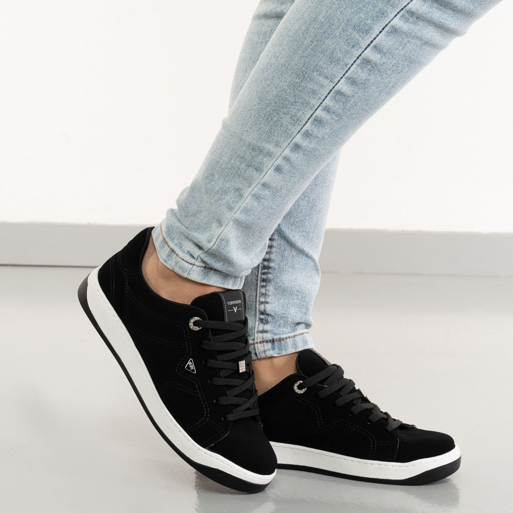 Tênis Via Marte Urbano Casual Feminino Preto Paquetá