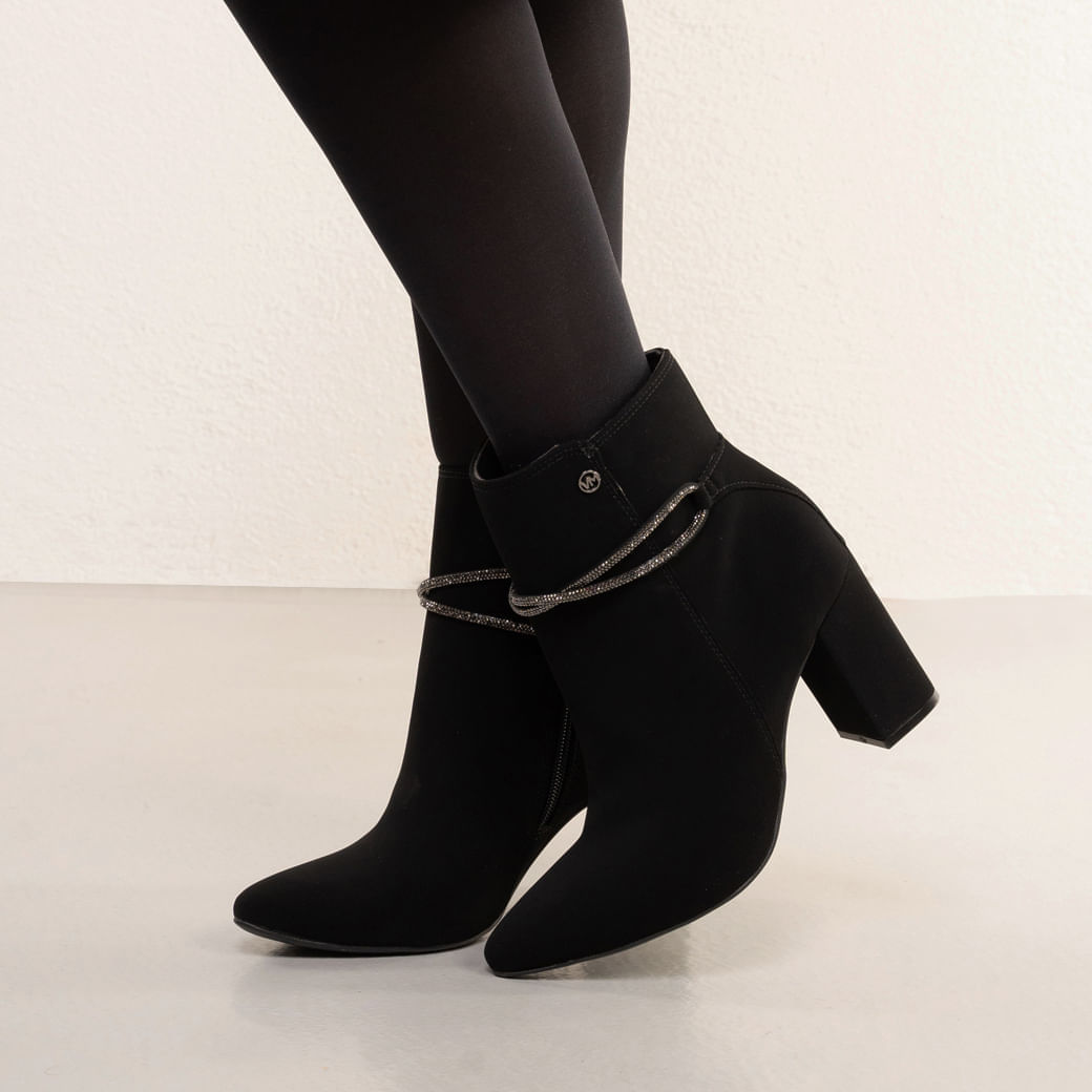 Cano Longo Bico Fino Bota Preta De Veludo Bota Feminina Cano Curto