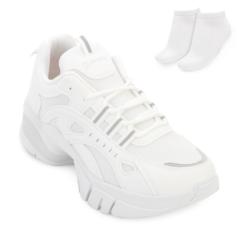 Tênis Chunky Sneakers Ramarim e Meia Branco RM24-2480231 Feminino