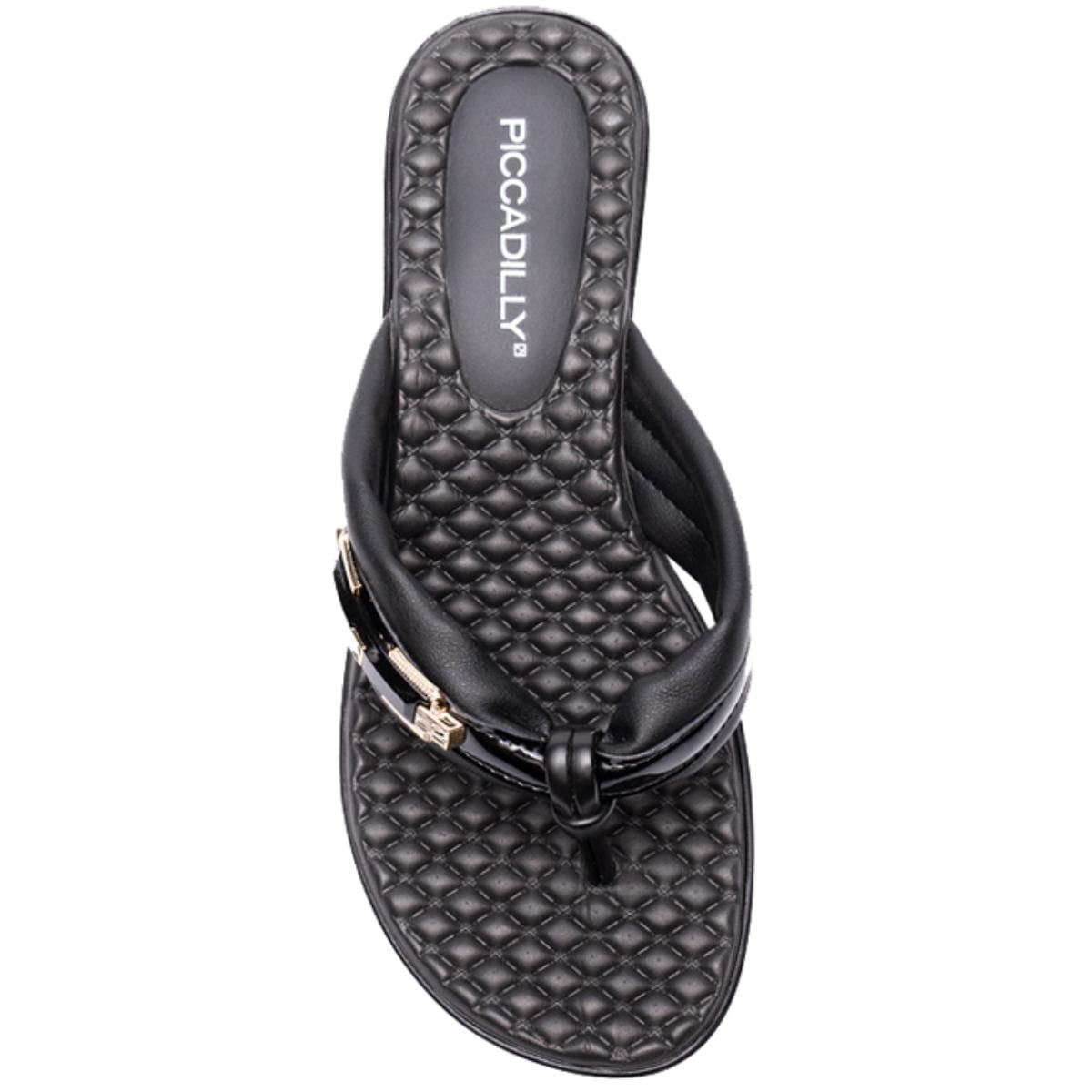 Tamanco Piccadilly Conforto Salto Anabela Feminino Preto Paquetá