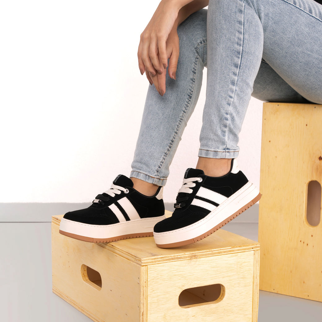 Tênis Via Marte Sneaker Flatform Feminino Preto Oscar