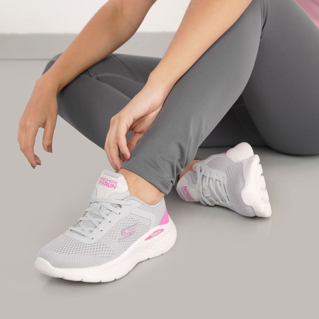 Tênis Skechers Go Run Lite Cinza Feminino Confortável Paquetá