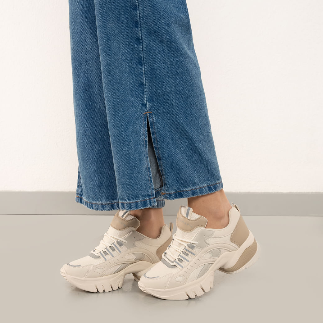 Tênis Ramarim Chunky Feminino Creme Conforto e Estilo Oscar