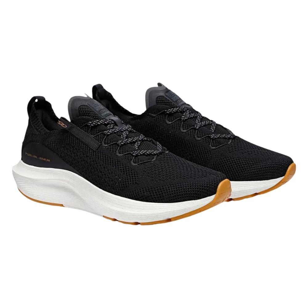 Tênis Olympikus Reverso 2 masculino preto vista diagonal frontal e lateral com cabedal knit
