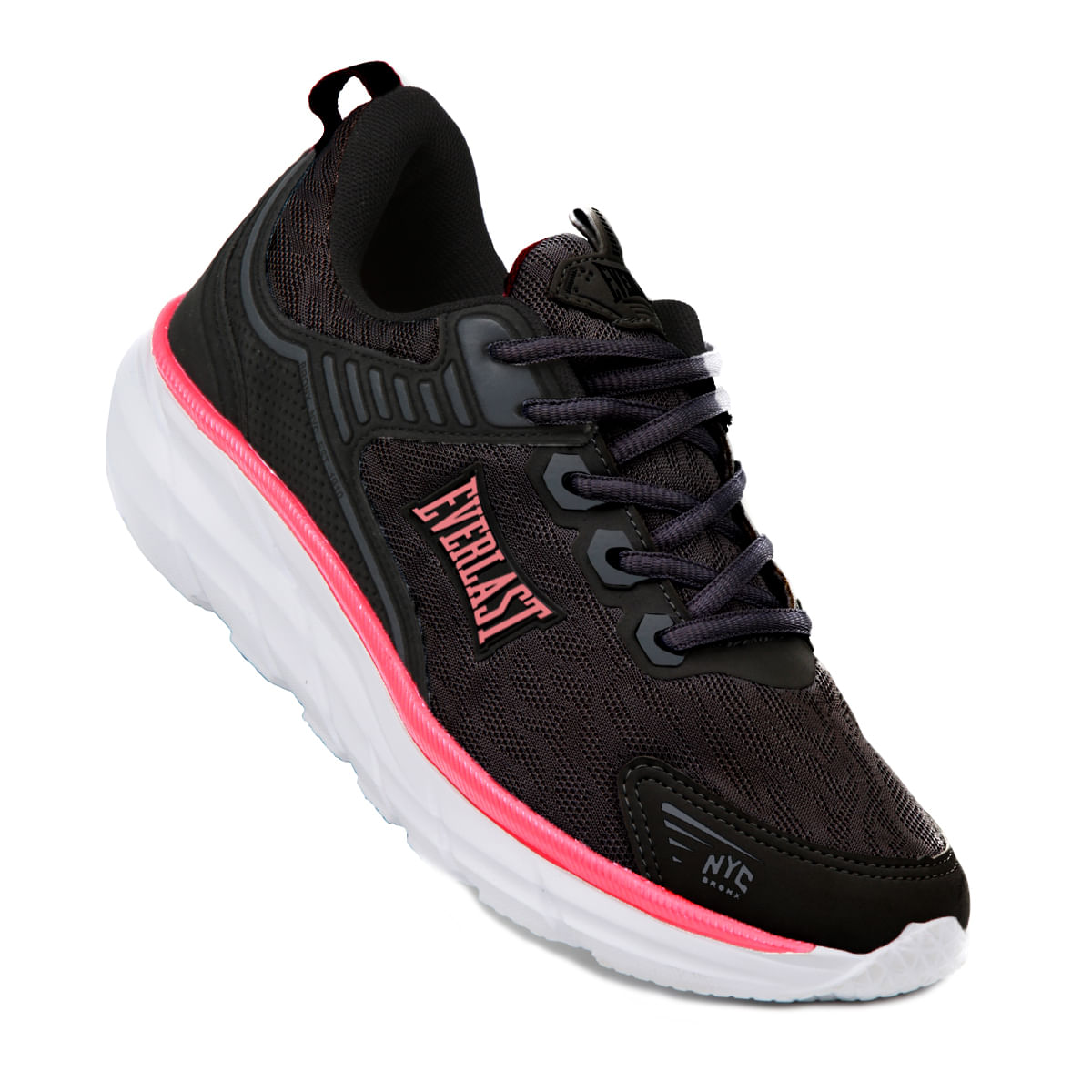 Yaris Everlast Preto Com Rosa Tenis Everlast Feminino Preto E Rosa