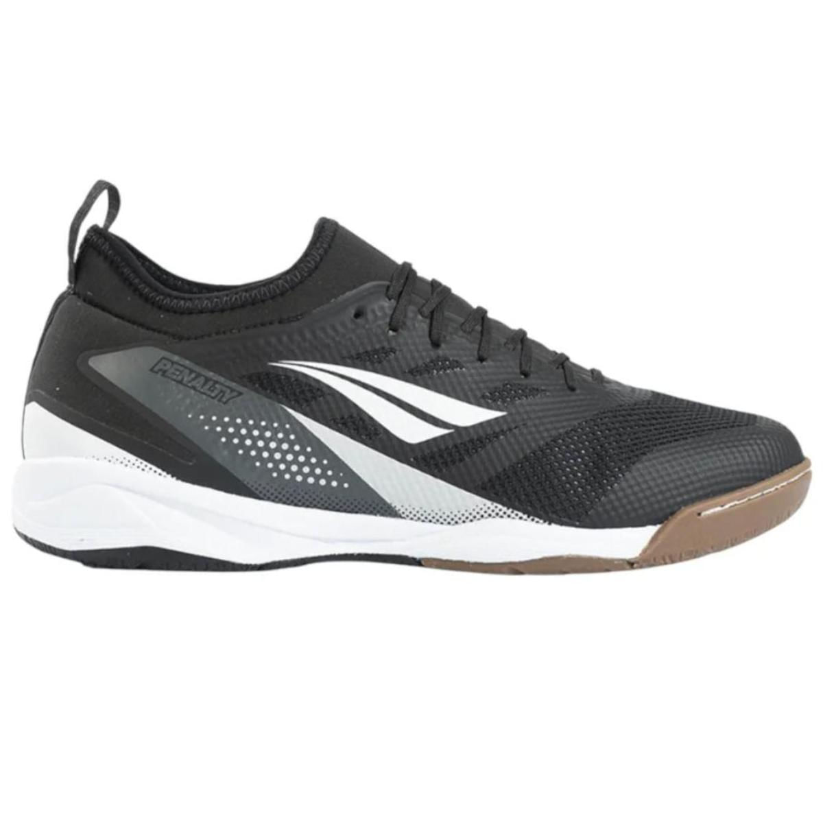 Chuteira Futsal Penalty Max 500 Locker Masculino Preto e Branco