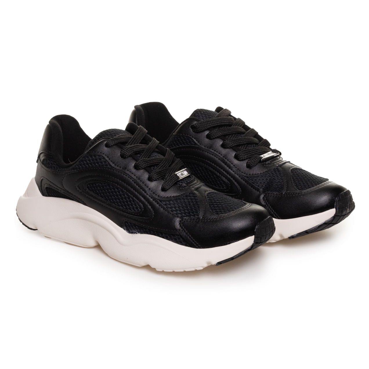 Tênis Preto Vizzano Chunky Feminino Casual 1440-100 Paquetá