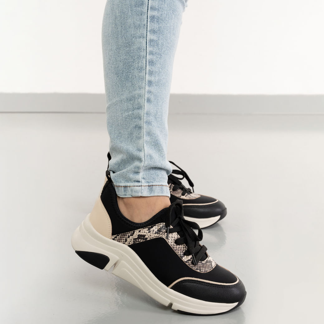 Tênis Modare Chunky Feminino Preto Confortável e Estiloso Oscar