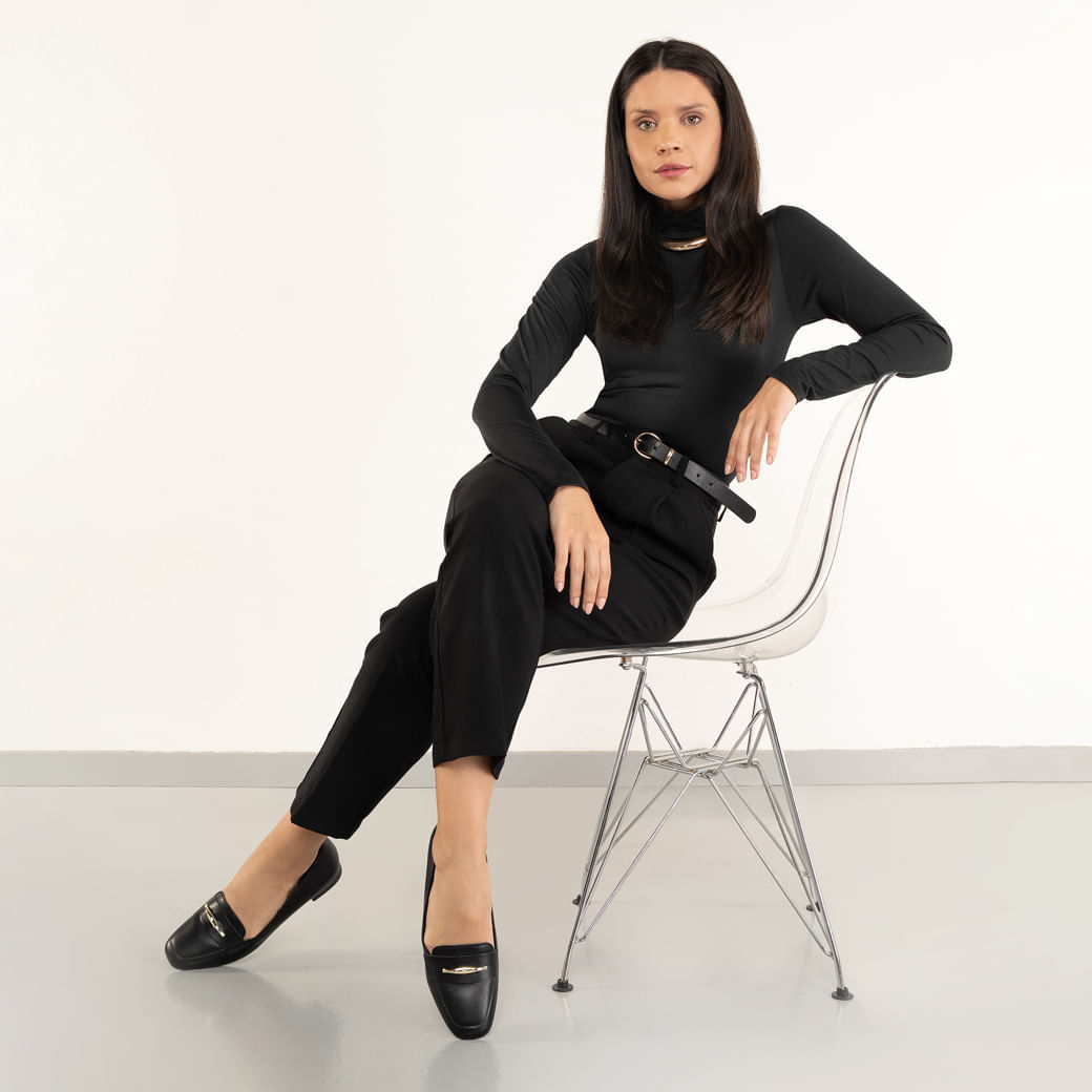 Sapato Mocassim Beira Rio Turim Feminino Preto Oscar