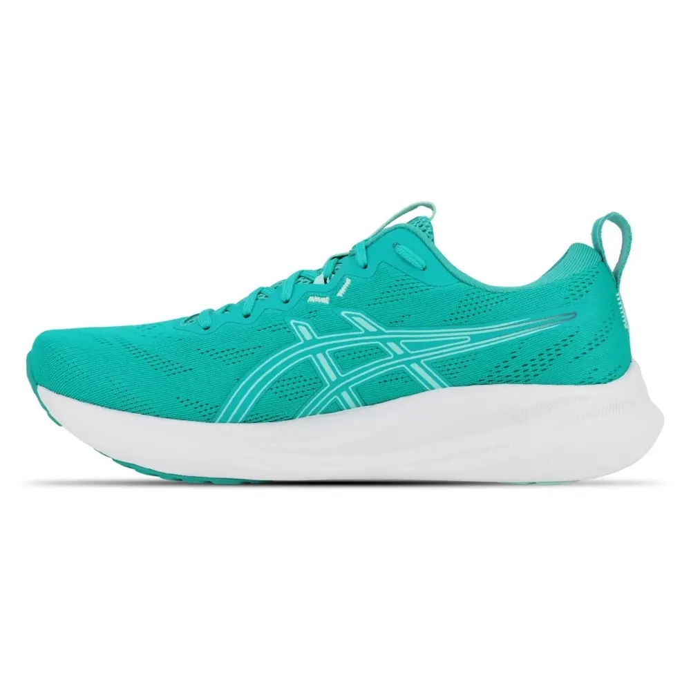 Tênis Asics Gel Pulse 16 Masculino Verde, lateral esquerdo, destacando cabedal em mesh respirável e entressola com amortecimento FlyteFoam